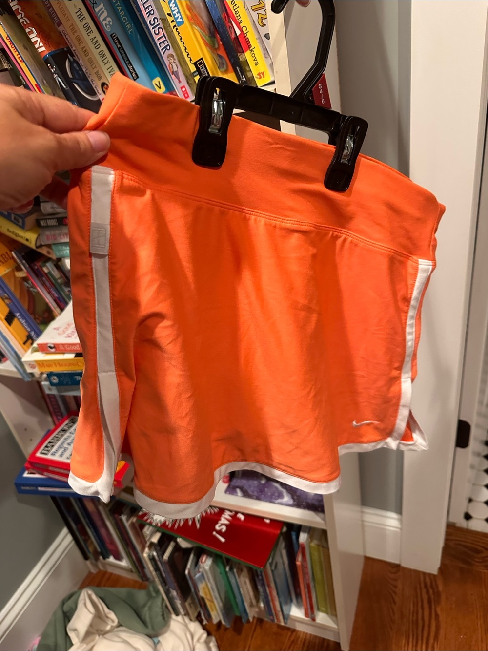 Nike Orange Dri-FIT Athletic Skort with White Swoosh